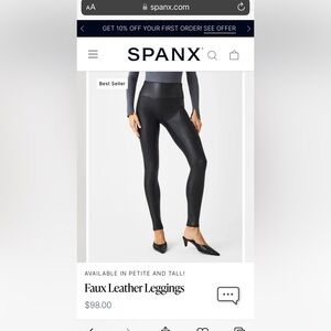 SPANX Faux Leather Black Leggings